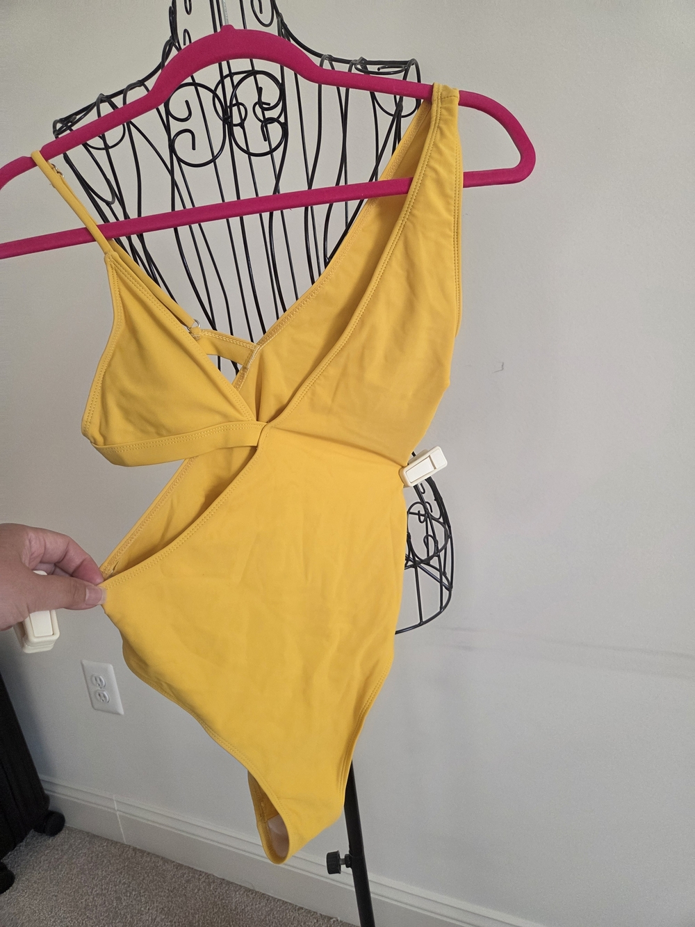 Yellow Cutout One-Piece Swimsuit - Sleek Summer Style